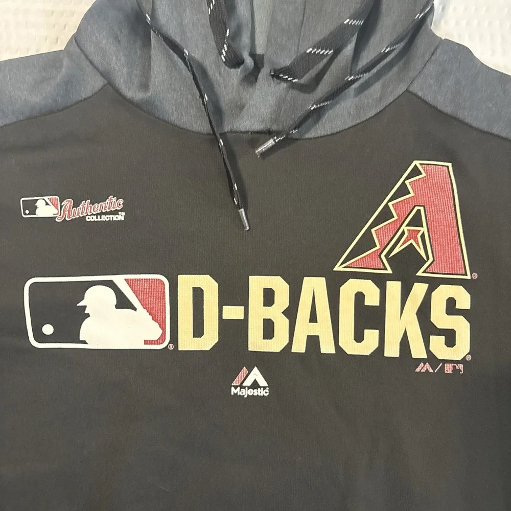 Arizona Diamondbacks Majestic Black/Gray Hoodie  Sz S  Authentic MLB Collection